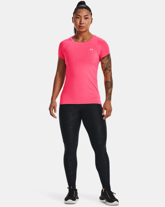 Women's HeatGear® Armour Short Sleeve in Pink image number 2